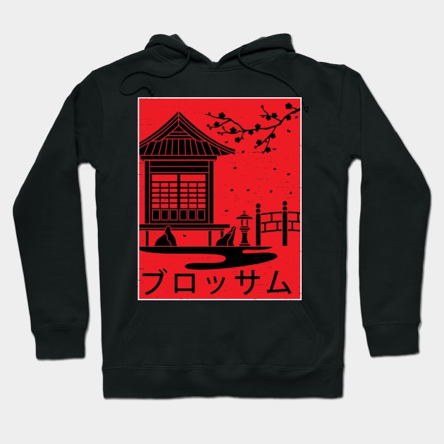Japanese nature in red and black design